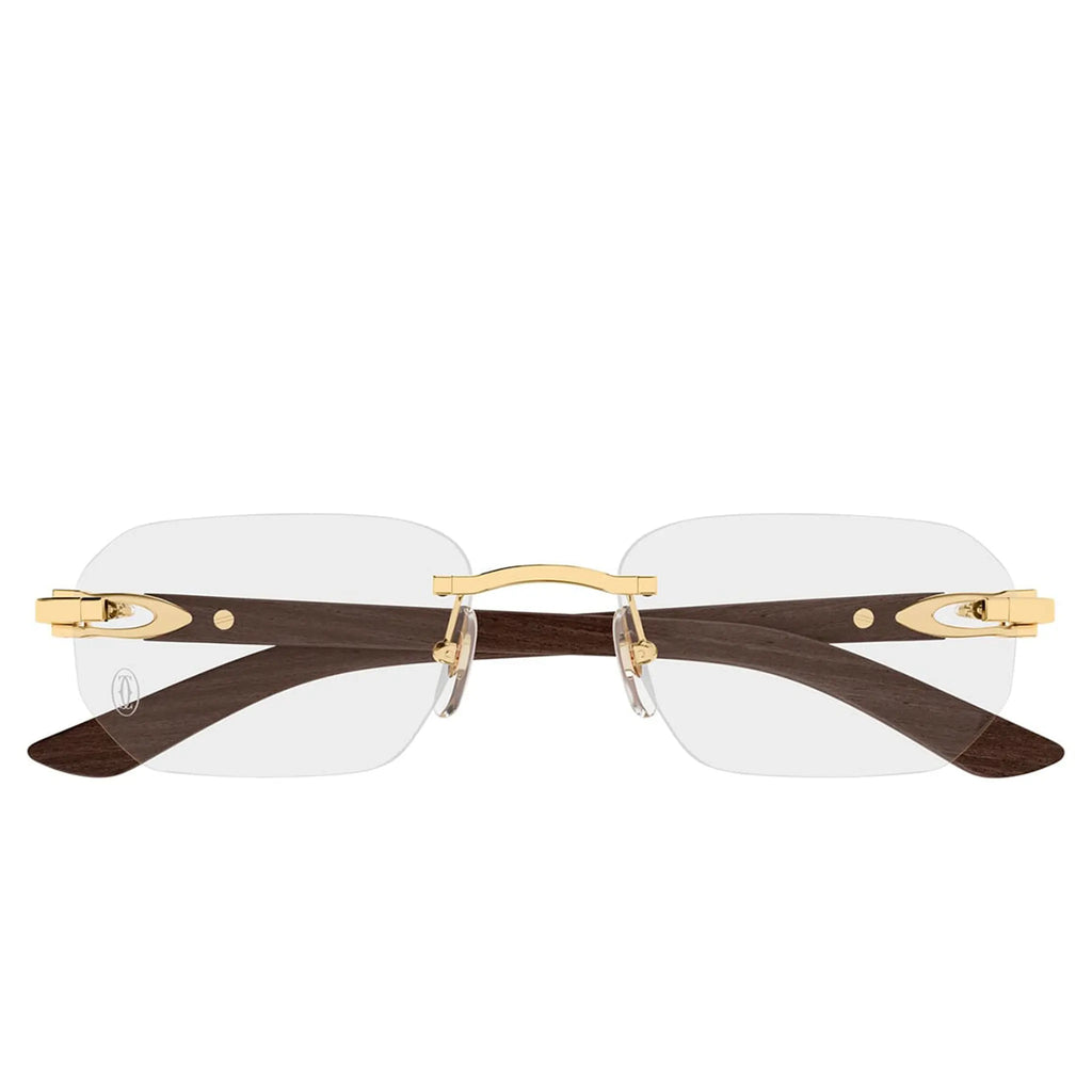 Cartier Eyewear CT0583O-003 Transparent Gold Rimless Sunglasses