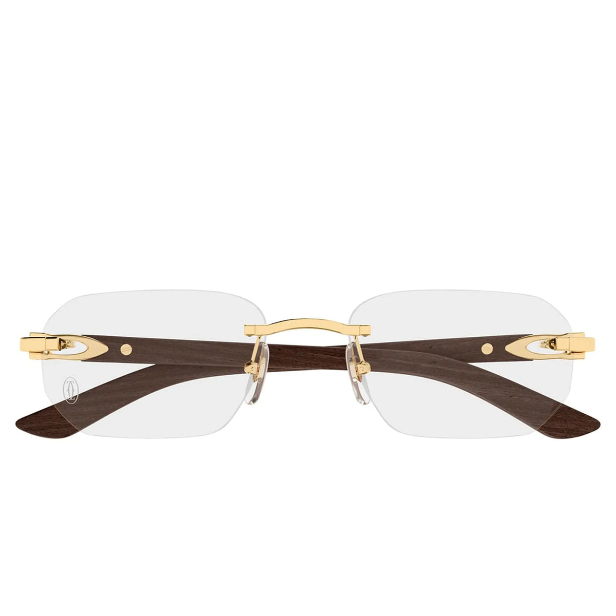 Cartier Eyewear CT0583O-003 Transparent Gold Rimless Sunglasses
