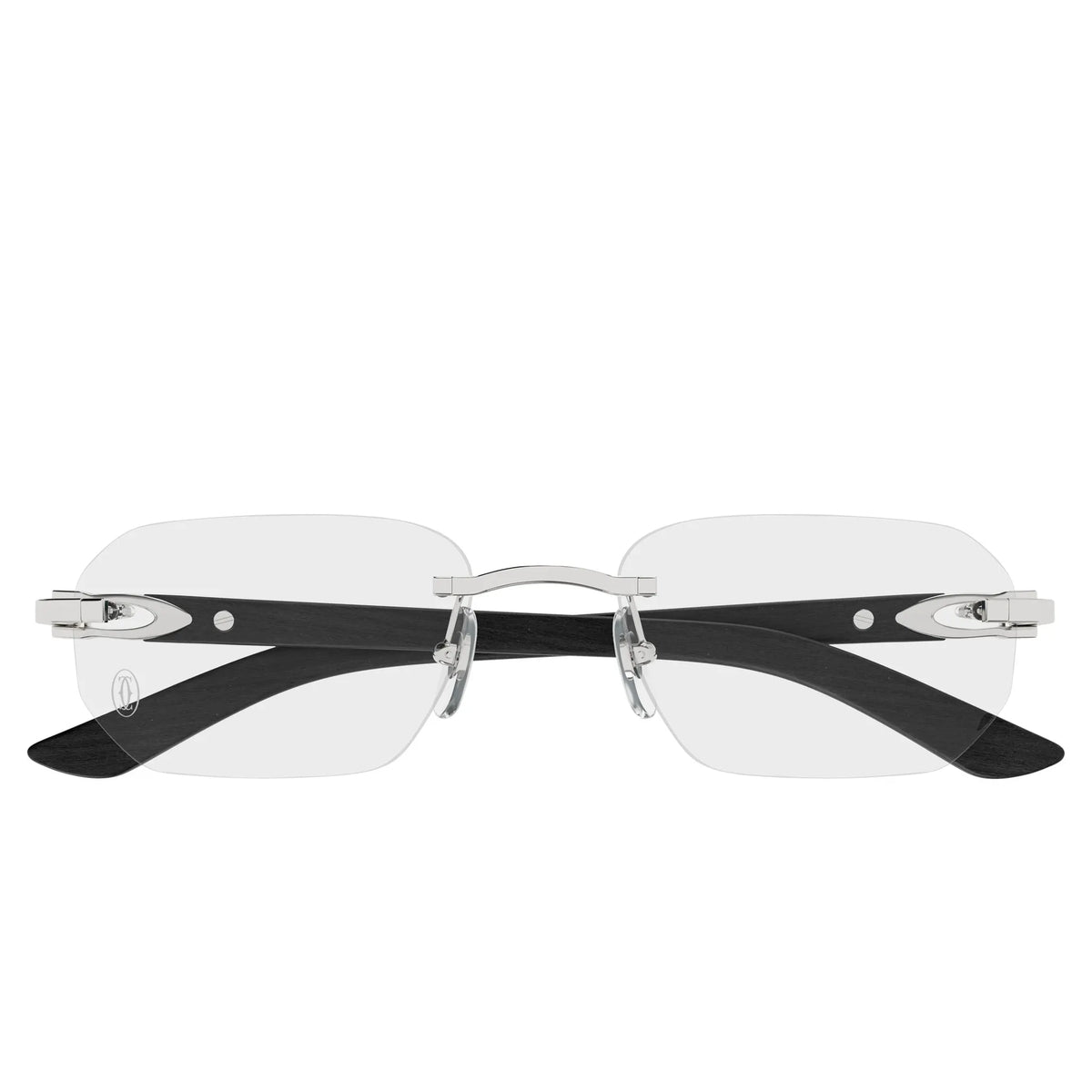 Cartier Eyewear CT0583O-005 Transparent Silver Green Rimless Sunglasses