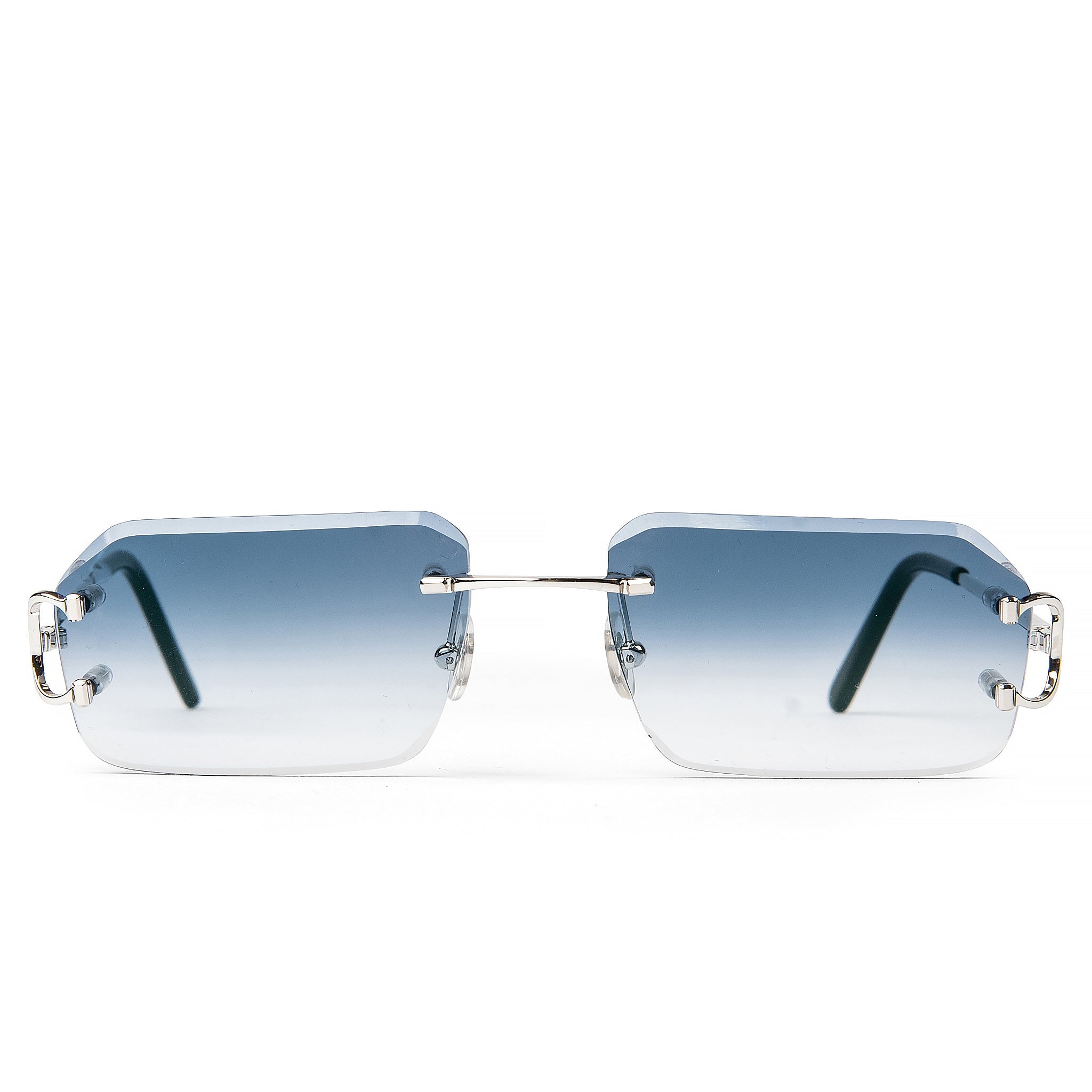 Cartier Eyewear Custom CT0092O-002 C Decor Silver Blue Rimless Sunglasses Secondary image
