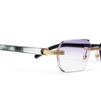 Cartier Eyewear Custom CT0286O-003 Buffalo Horn Premiere De Cartier Rimless Sunglasses