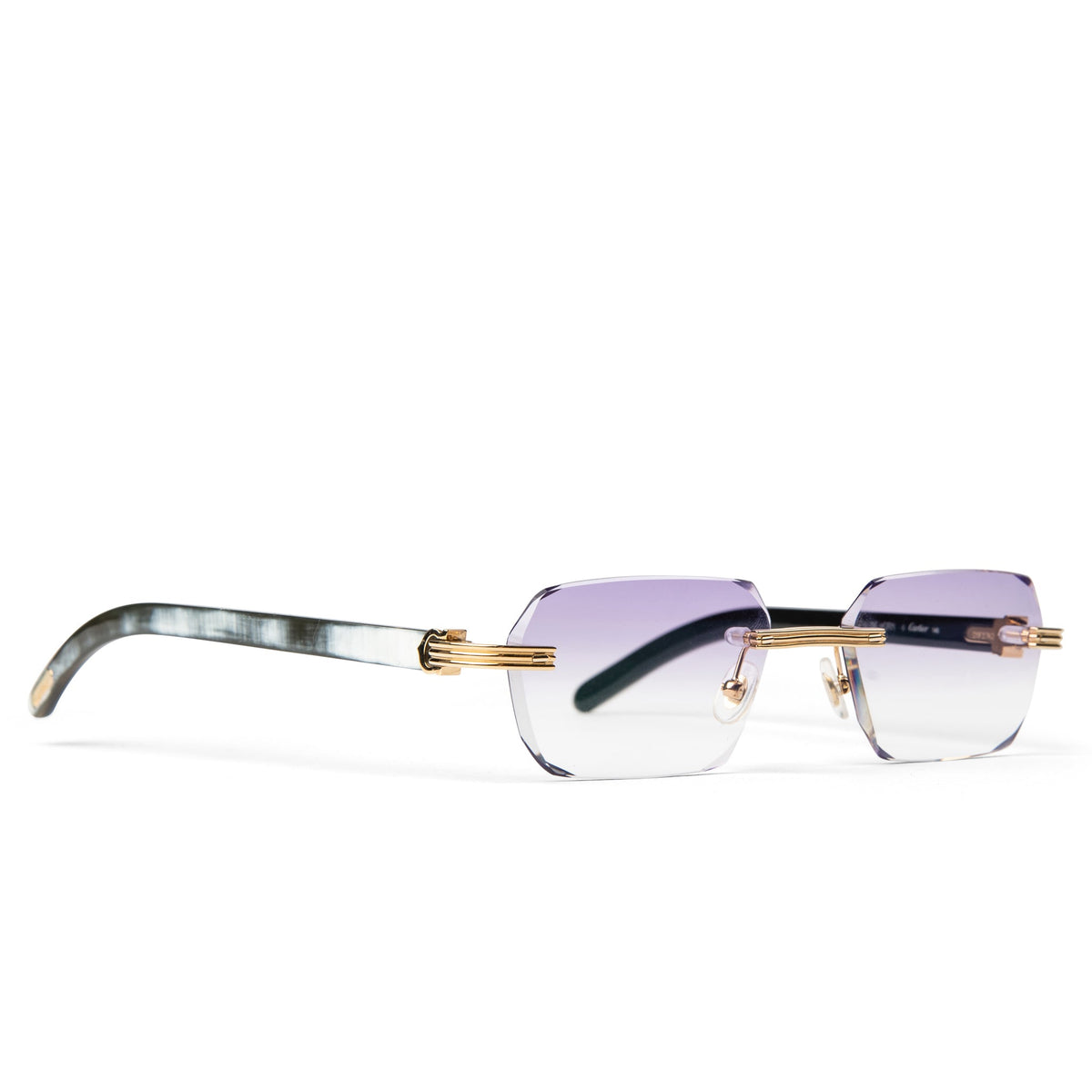 Cartier Eyewear Custom CT0286O-003 Buffalo Horn Premiere De Cartier Rimless Sunglasses Main image