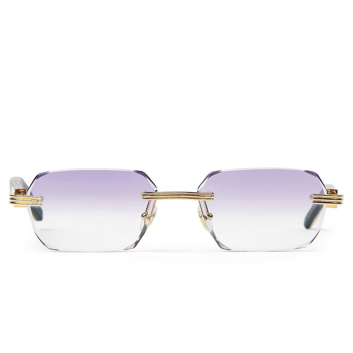 Cartier Eyewear Custom CT0286O-003 Buffalo Horn Premiere De Cartier Rimless Sunglasses