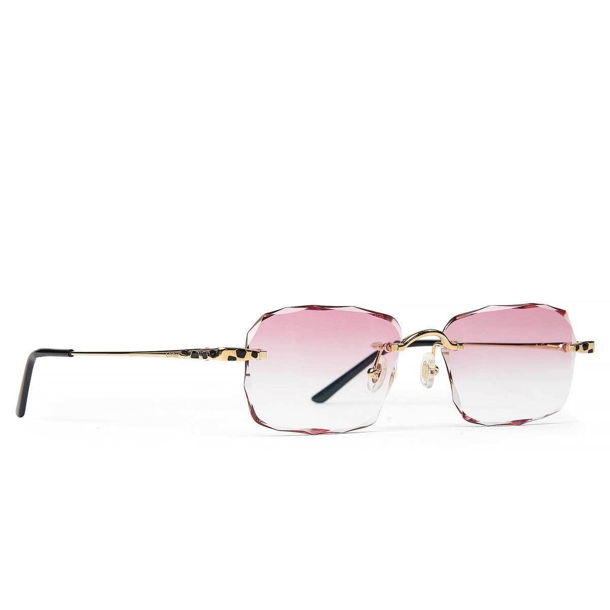 Cartier Eyewear Custom CT0309O-001 Panthère Gold Pink Rimless Sunglasses Main image