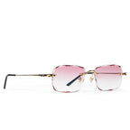 Cartier Eyewear Custom CT0309O-001 Panthère Gold Pink Rimless Sunglasses