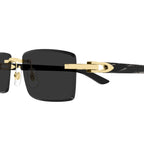 Cartier Eyewear Decor C De CT0582S-001 Buffalo Horn Gold Black Rimless Sunglasses