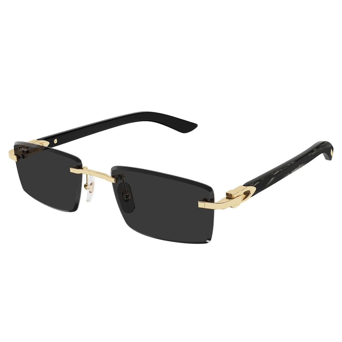Cartier Eyewear Decor C De CT0582S-001 Buffalo Horn Gold Black Rimless Sunglasses Main image