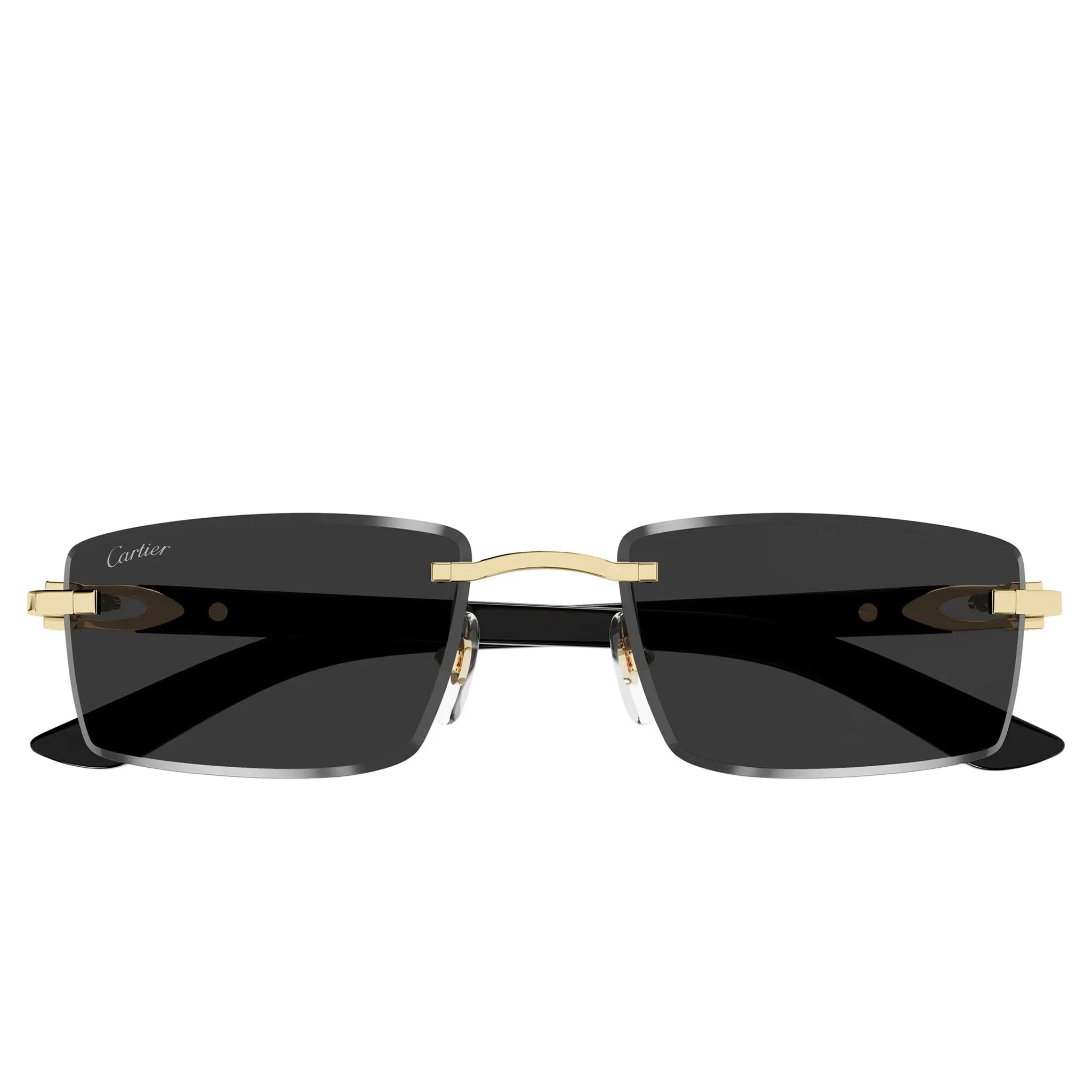Cartier Eyewear Decor C De CT0582S-001 Buffalo Horn Gold Black Rimless Sunglasses Secondary image