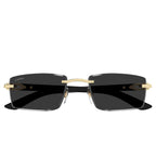 Cartier Eyewear Decor C De CT0582S-001 Buffalo Horn Gold Black Rimless Sunglasses
