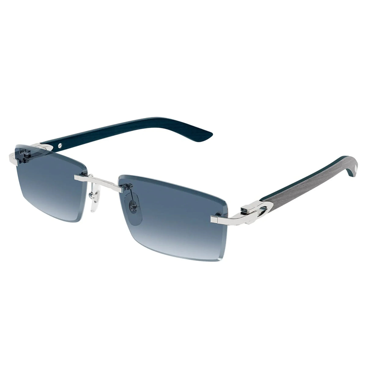 Cartier Eyewear Decor C De CT0582S-004 Blue Silver Rimless Sunglasses Main image