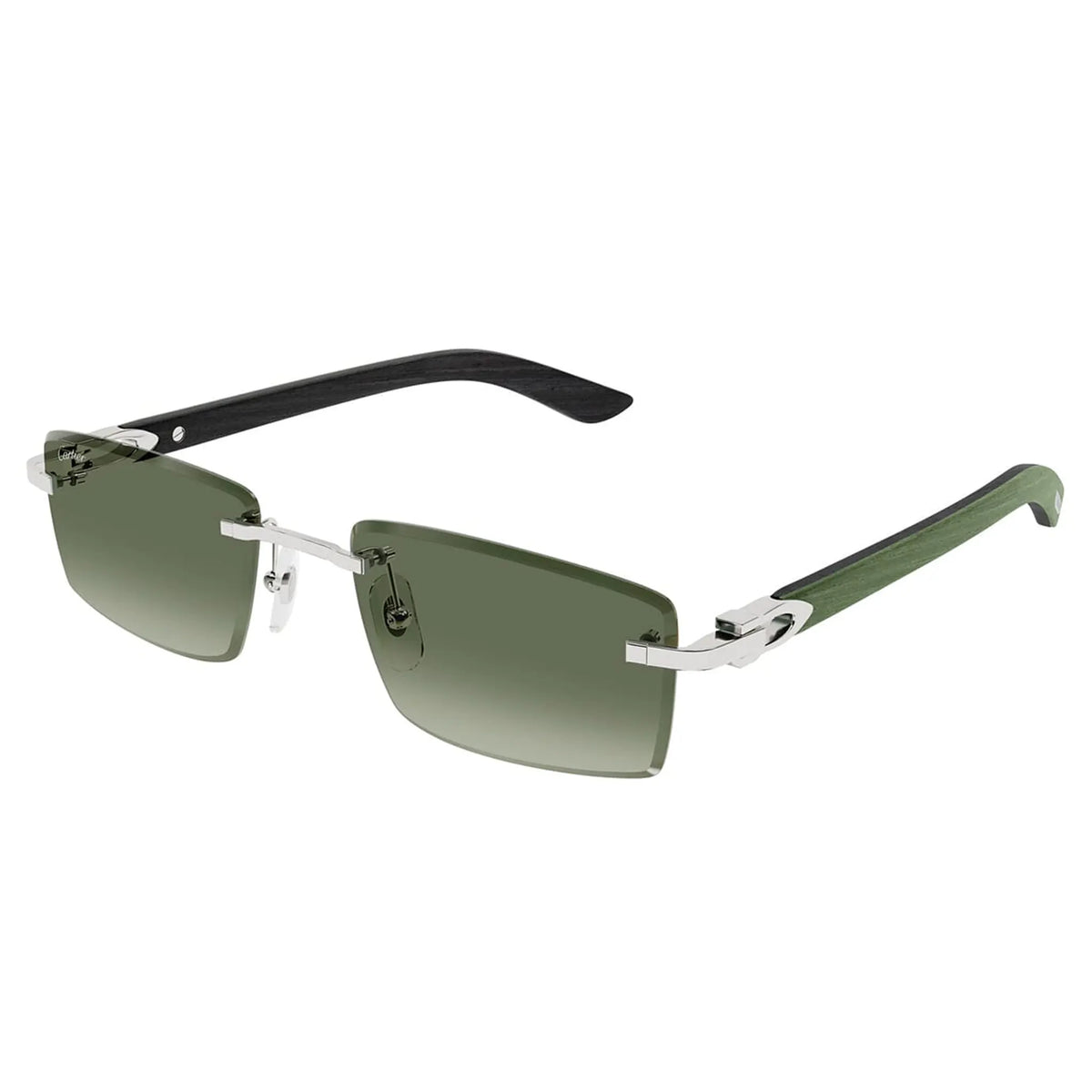 Cartier Eyewear Decor C De CT0582S-005 Green Rimless Sunglasses