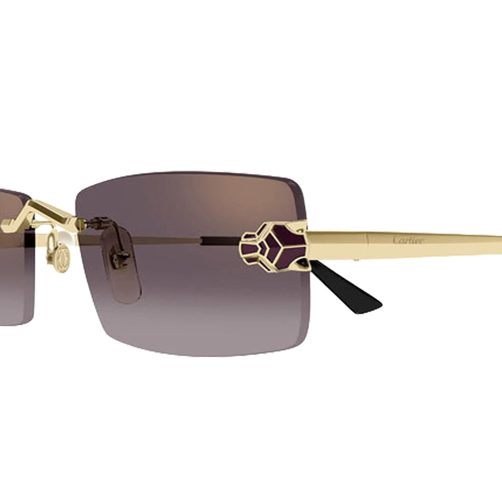 Cartier Eyewear Panthere CT0598S-005 Violet Gradient Rimless Sunglasses