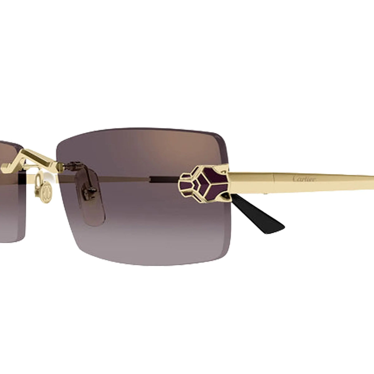 Cartier Eyewear Panthere CT0598S-005 Violet Gradient Rimless Sunglasses