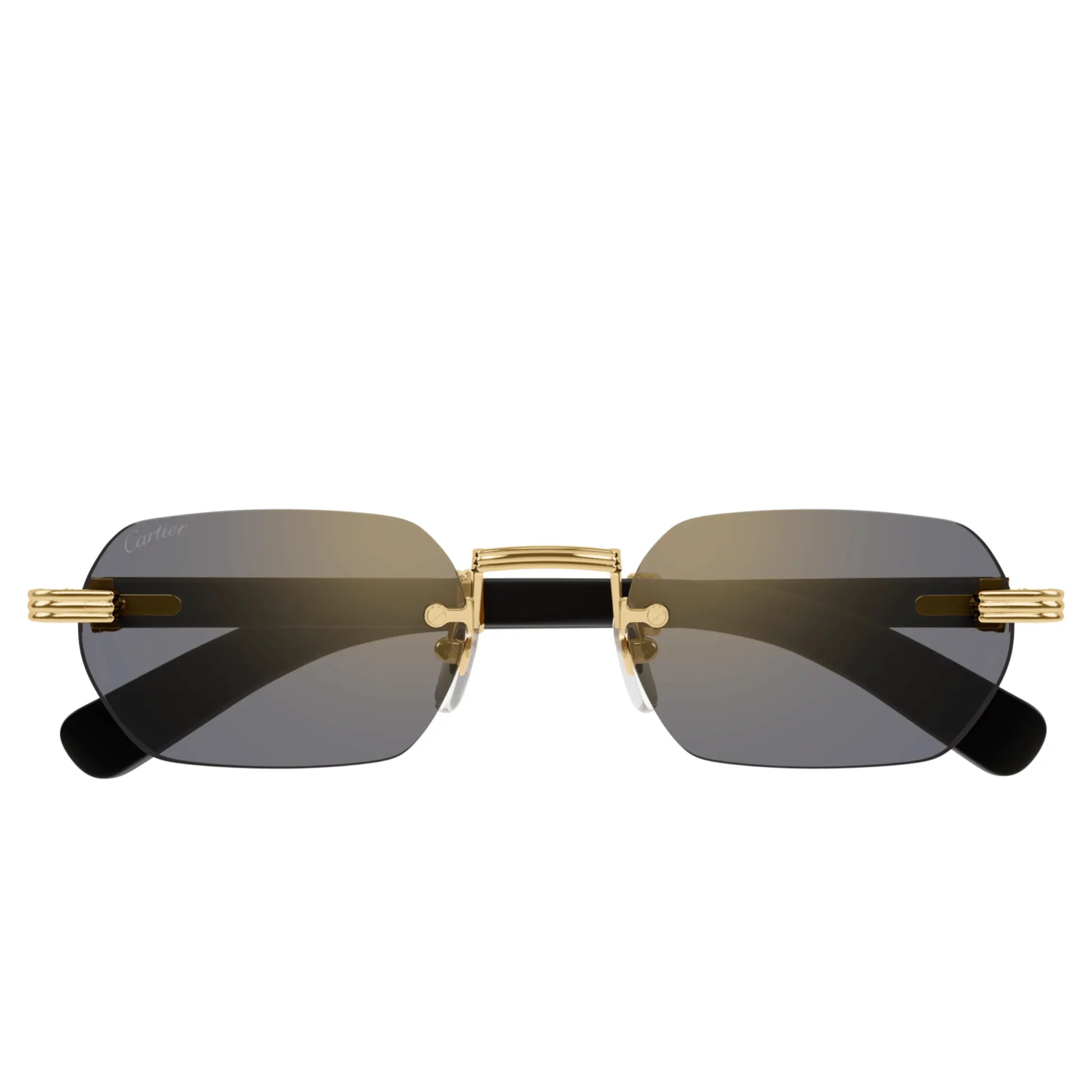 Cartier Eyewear Premiere CT0362S-003 Buffalo Horn Gold White Rimless Sunglasses Secondary image