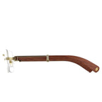Cartier Eyewear Premiere CT0485O-002 Transparent Gold Brown Wood Rimless Sunglasses