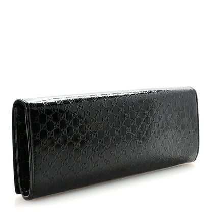 Patent Microguccissima Small Broadway Clutch Black