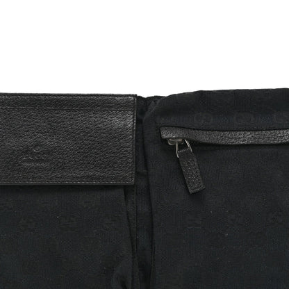 GG Monogram Double Pocket Belt Bag Black