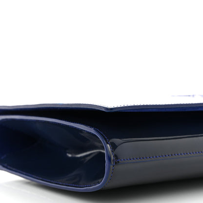 Patent Calfskin Monogram Large Belle De Jour Clutch Royal Blue