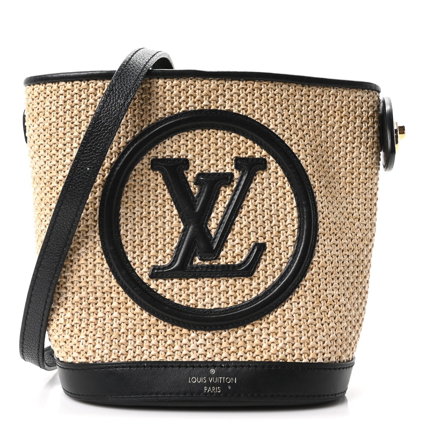 Raffia Petit Bucket Black