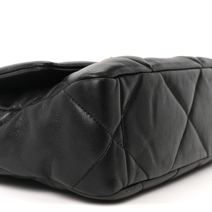 Lambskin Quilted Medium Chanel 19 Flap Black