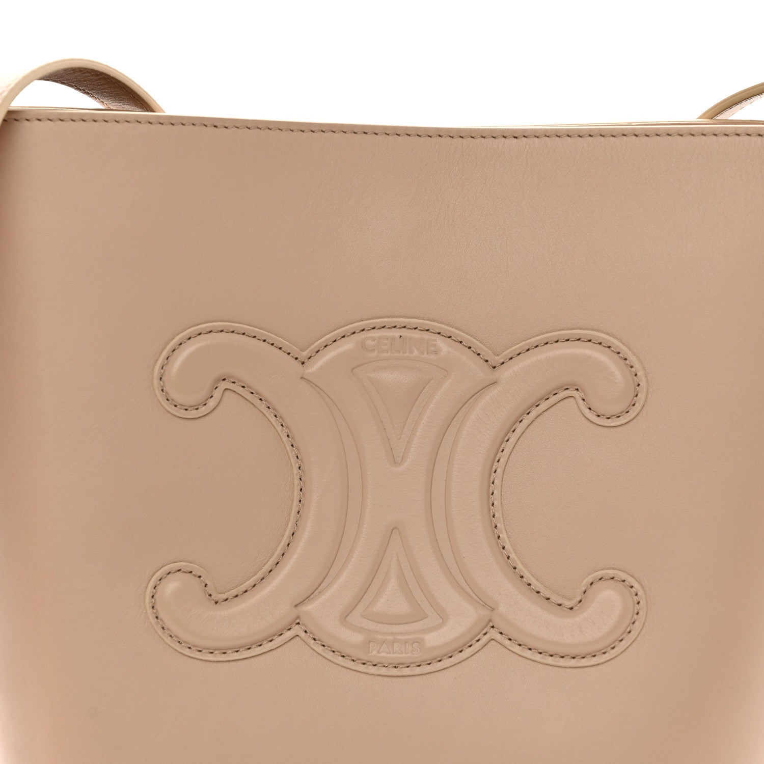 Smooth Calfskin Small Cuir Triomphe Bucket Bag Nude