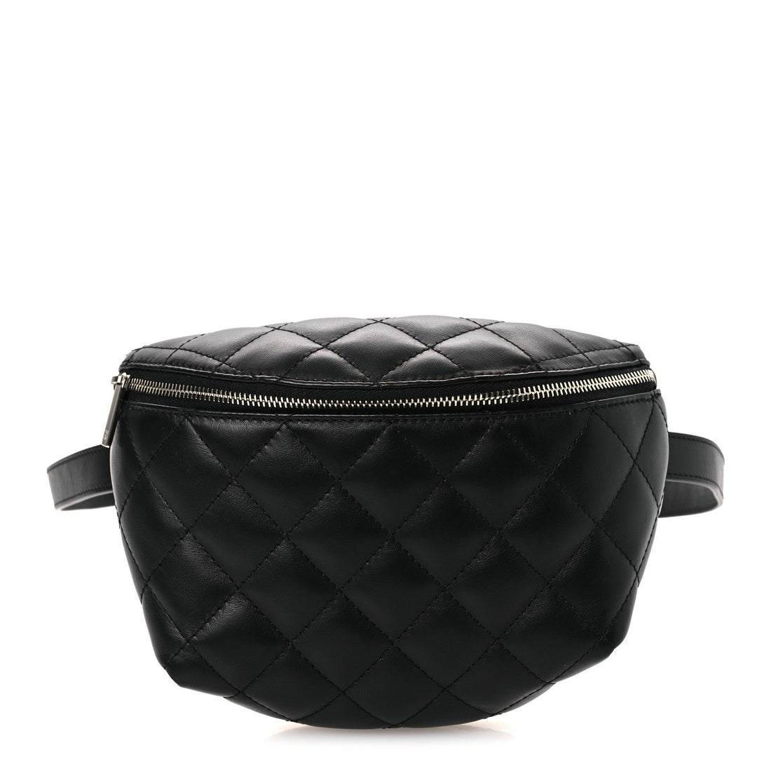 Calfskin Quilted Uniform Waist Belt Bag Black