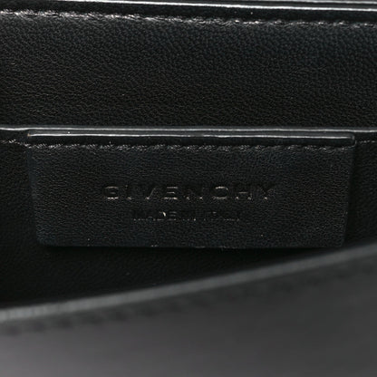 Calfskin Bow Cut Chain Wallet Black