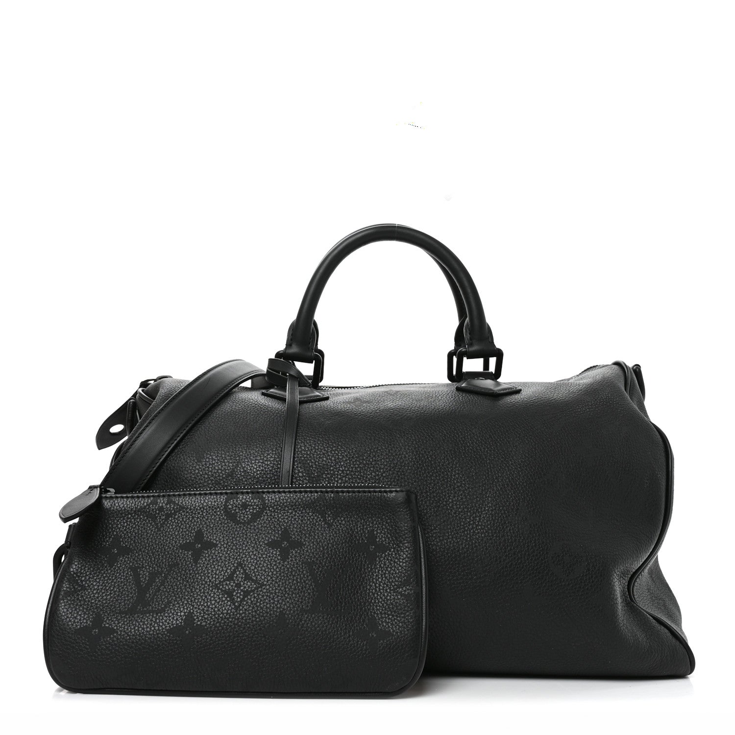 Calfskin Monogram Speedy P9 Bandouliere 40 Ultra Black