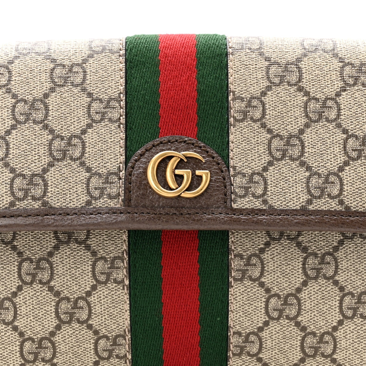 GG Supreme Monogram Web Small Ophidia Belt Bag Brown