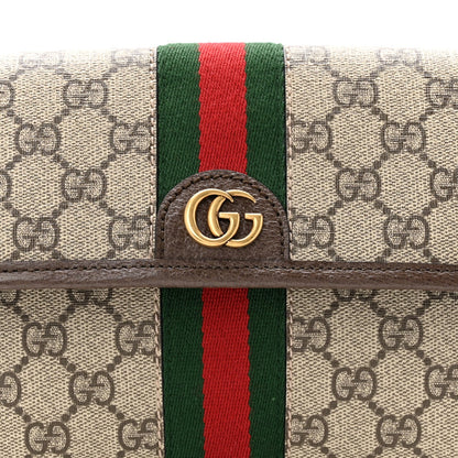 GG Supreme Monogram Web Small Ophidia Belt Bag Brown