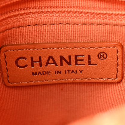 Calfskin Quilted Small CC Chain Bucket Backpack Orange