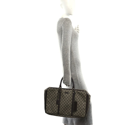 GG Supreme Monogram Medium Double Handle Briefcase Dark Brown