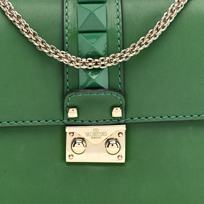 Vitello Small Glam Lock Rockstud Flap Gea Green