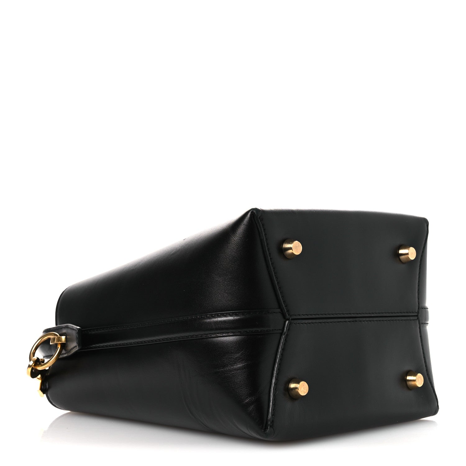 Smooth Shiny Calfskin Monogram Le 37 Small Bucket Bag Black