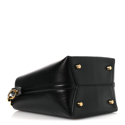 Smooth Shiny Calfskin Monogram Le 37 Small Bucket Bag Black