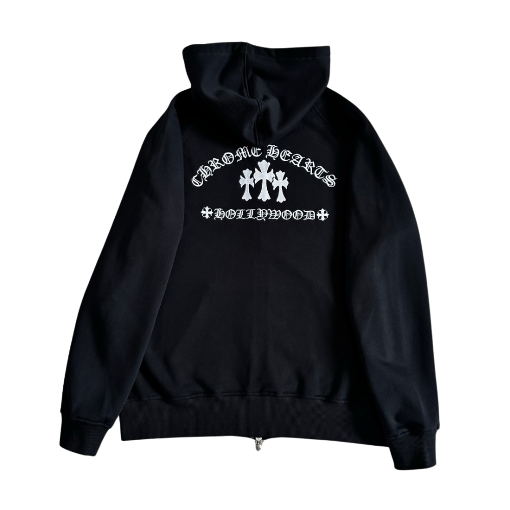 Chrome Hearts Zip Up  Black Hoodie