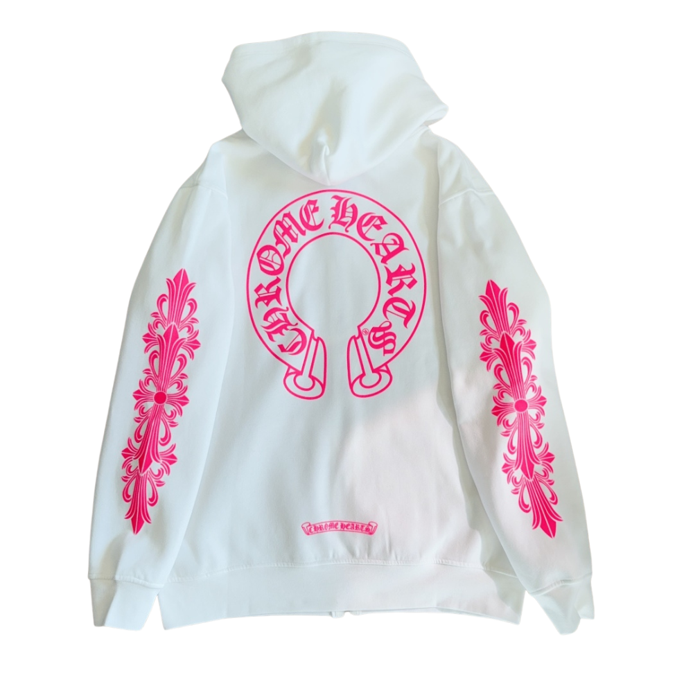 Chrome Hearts Zip Up  Pink White Hoodie Secondary image