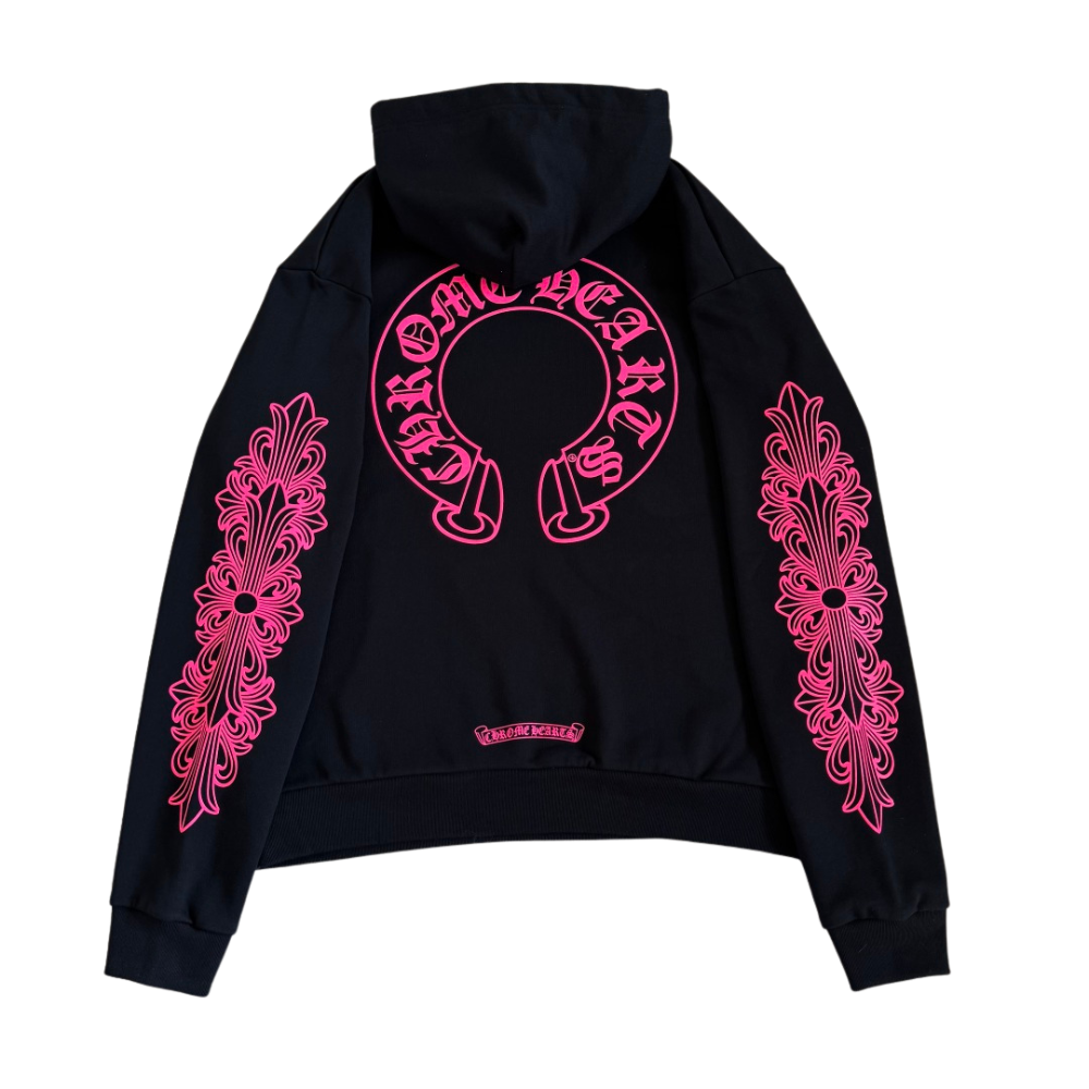 Chrome Hearts  Pink Black Hoodie