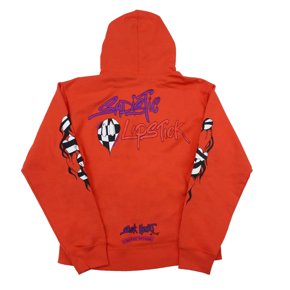 Chrome Hearts Matty Boy Sadistic Lipstick Hoodie ‘Red/Orange’