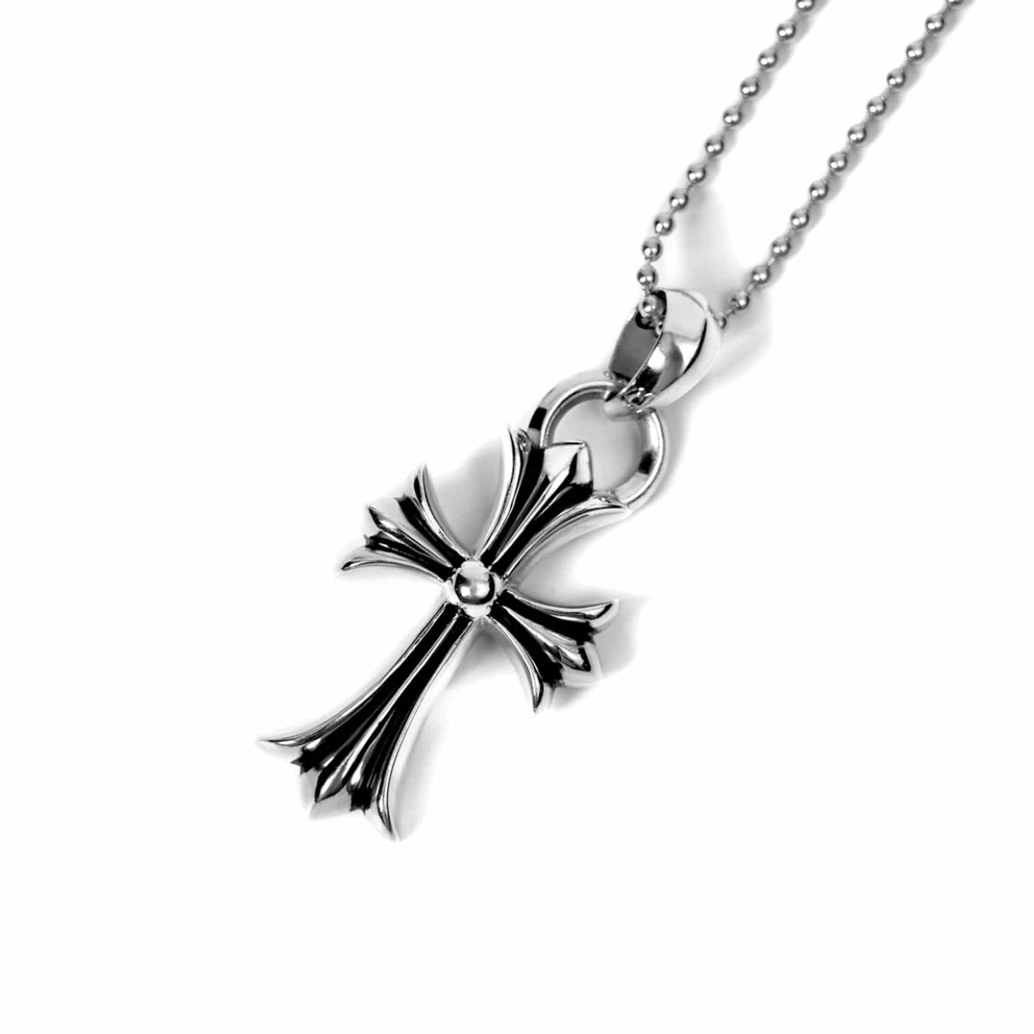 Chrome Hearts Silver Cross Bale Necklace Pendant