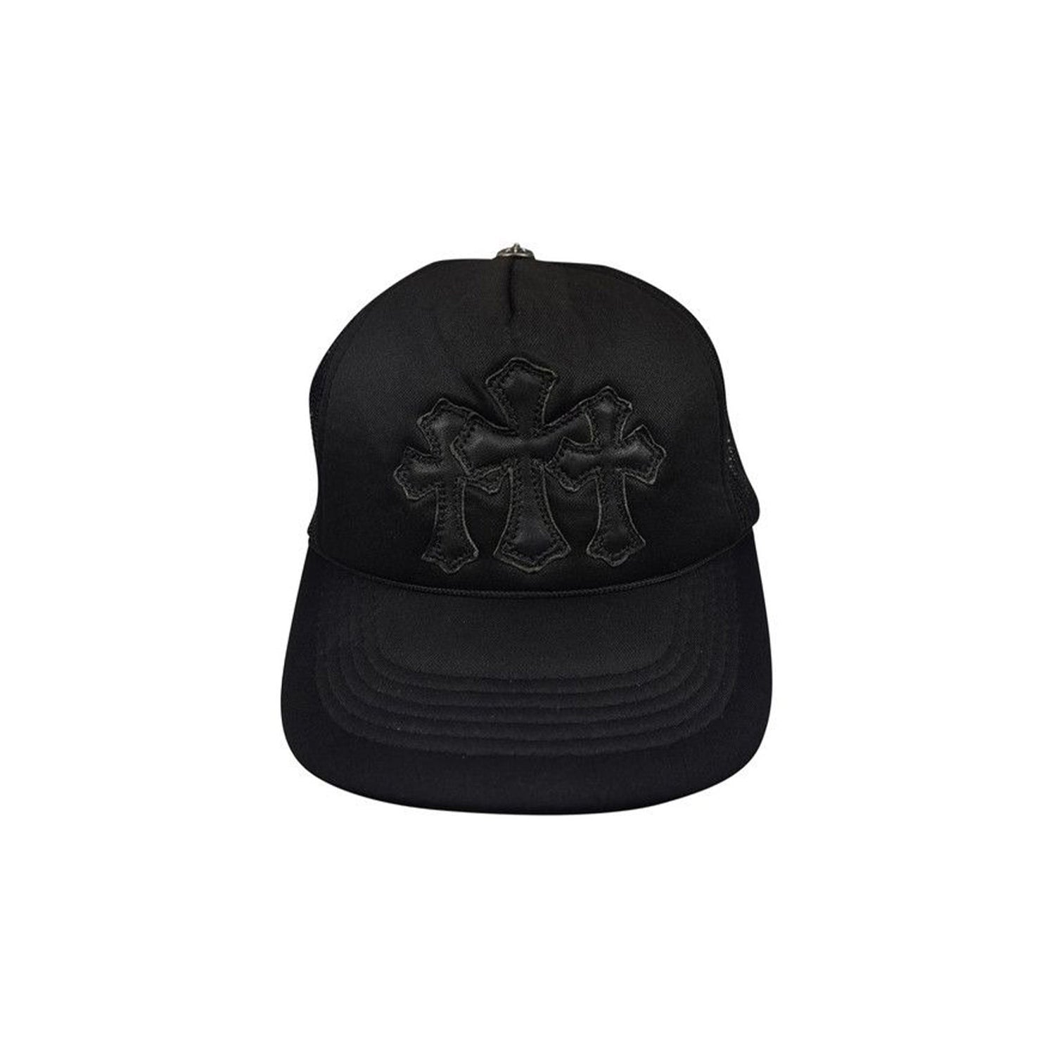 Chrome Hearts Triple Cross Cemetery Trucker Hat Black