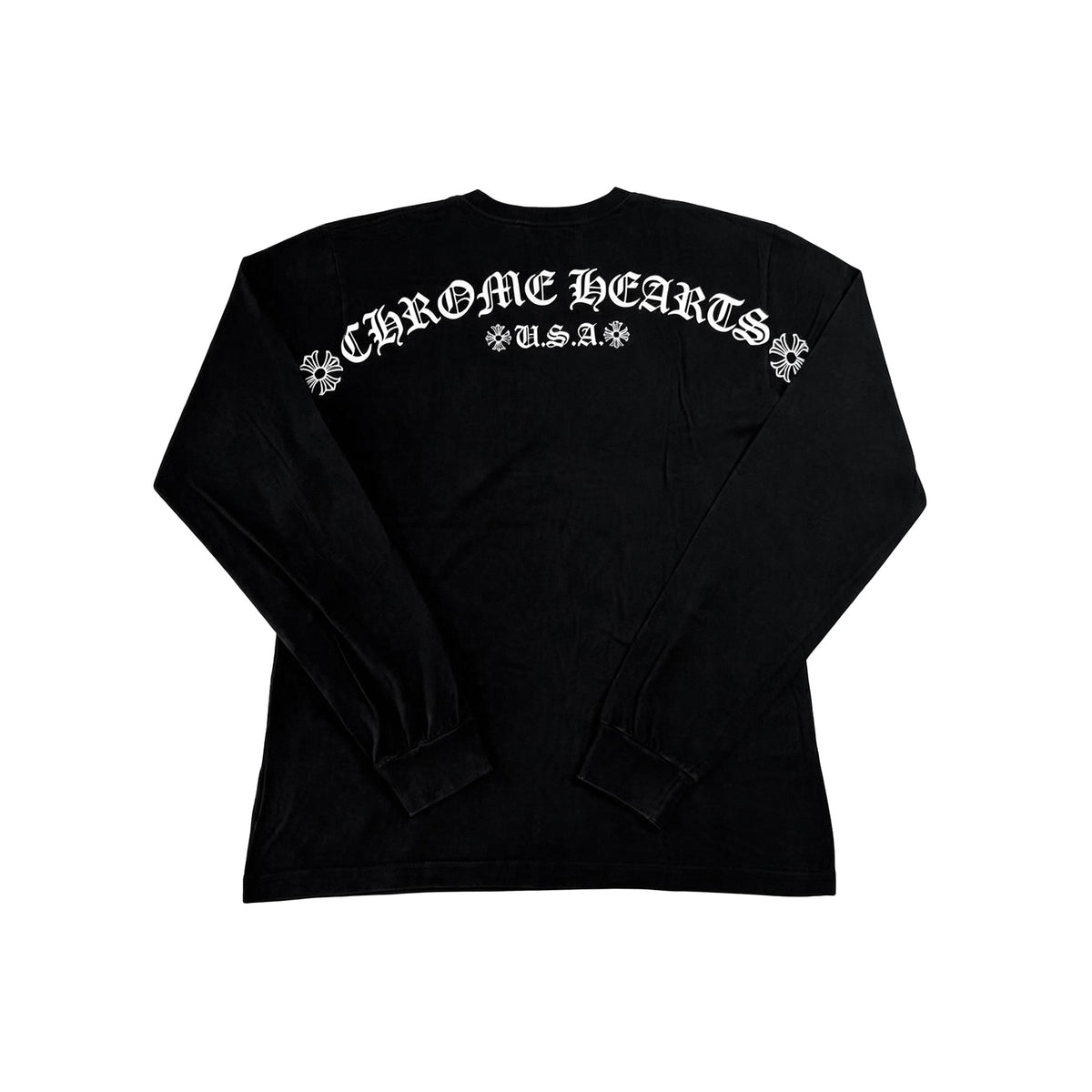 Chrome Hearts Black USA Script Long Sleeve Tee