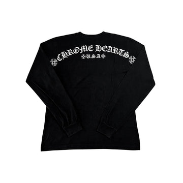 Chrome Hearts Black USA Script Long Sleeve Tee
