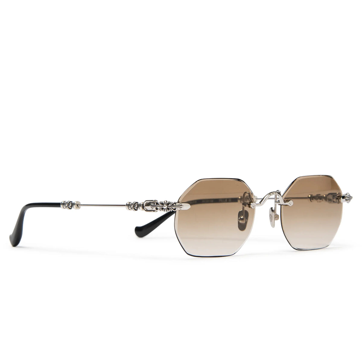 Chrome Hearts Pills III Custom Silver Brown Diamond Cut Sunglasses Main image