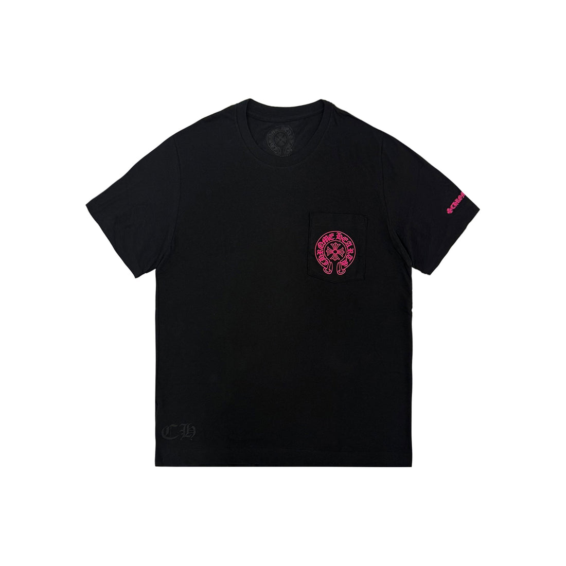 Chrome Hearts Pink Horseshoe Pocket Short Sleeve Tee