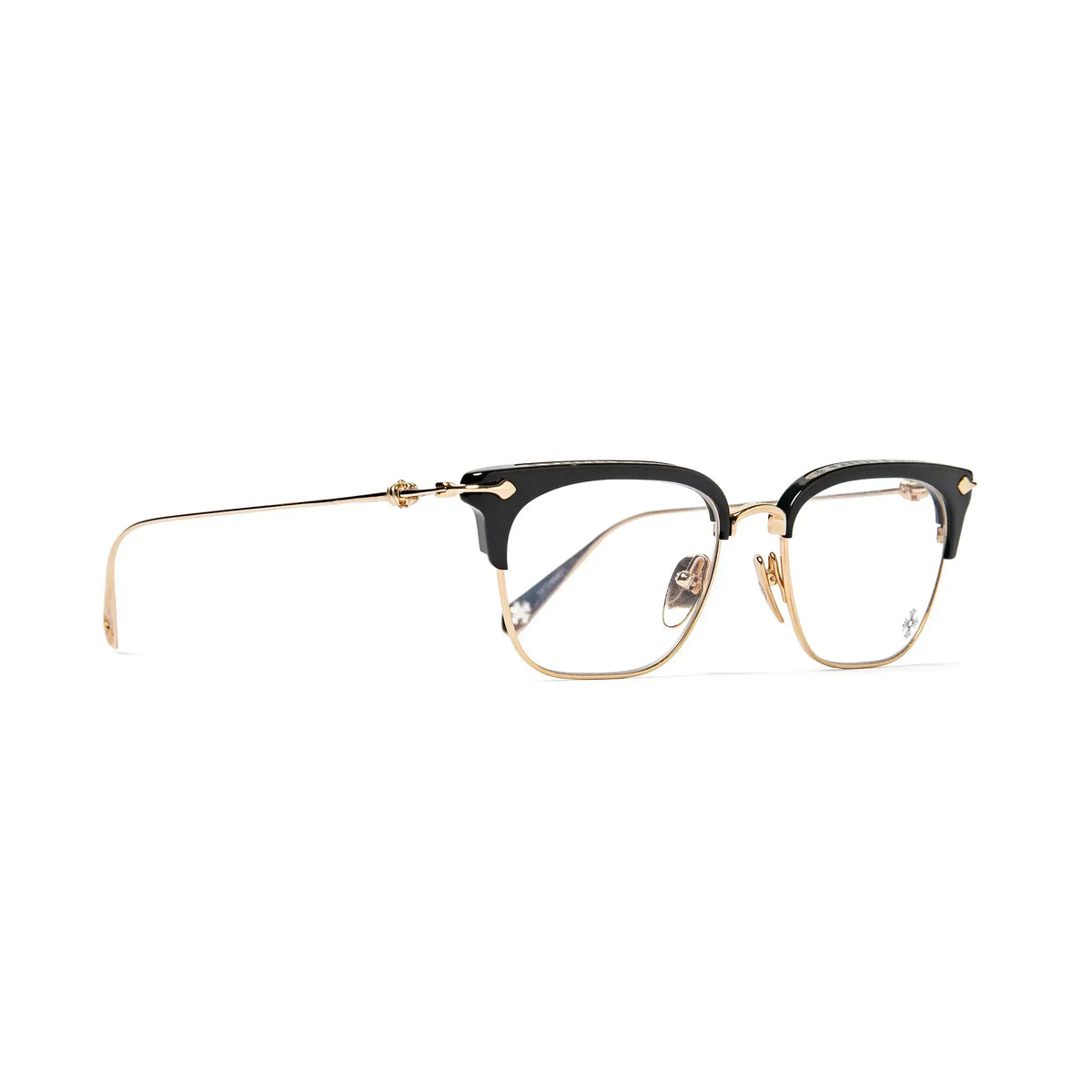Chrome Hearts  Sluntradiction Black Gold Pleated Sunglasses Main image