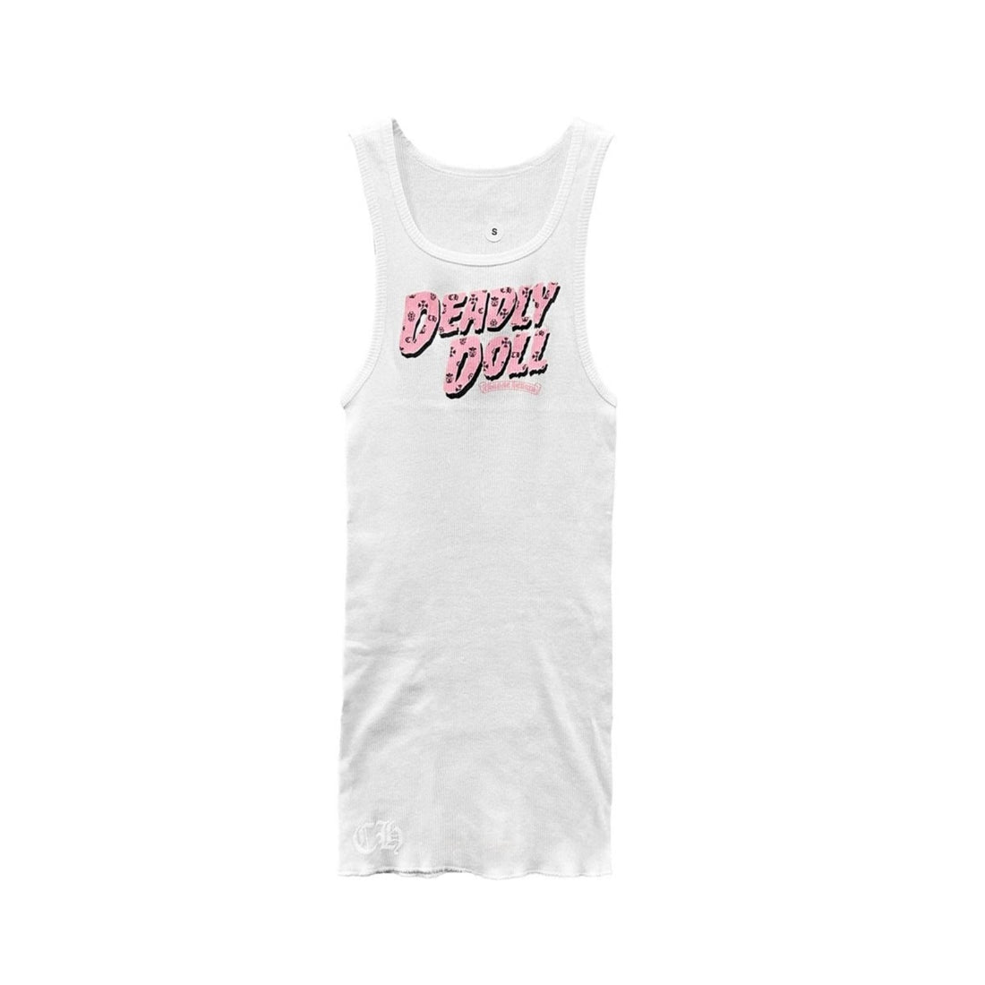 Chrome Hearts White Deadly Doll Rib Tank Top