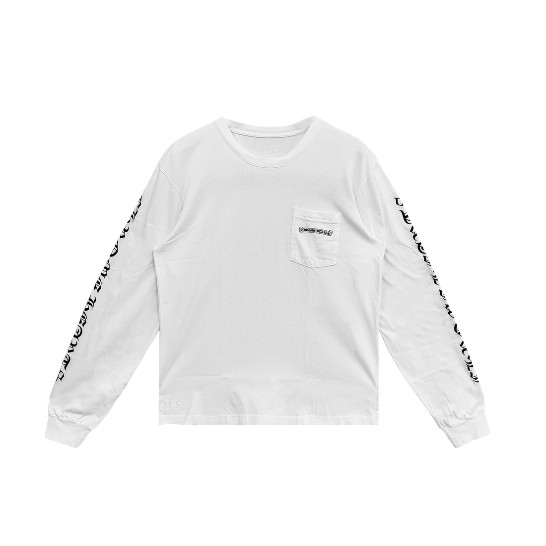 Chrome Hearts White Script Scroll Label Long Sleeve Tee