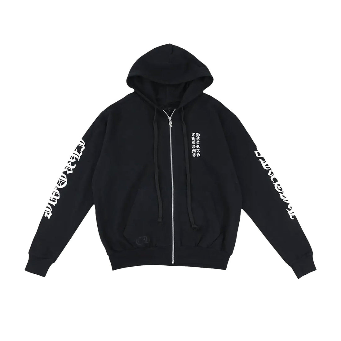 Chrome Hearts Vertical Logo Zip-Up Thermal Lined Hoodie