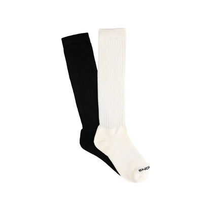 Commons Scrunch Crew Sock Black &amp; Cream (2-Pack)